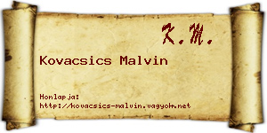 Kovacsics Malvin névjegykártya